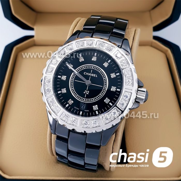 Часы Chanel J12 Diamonds Black (20564)